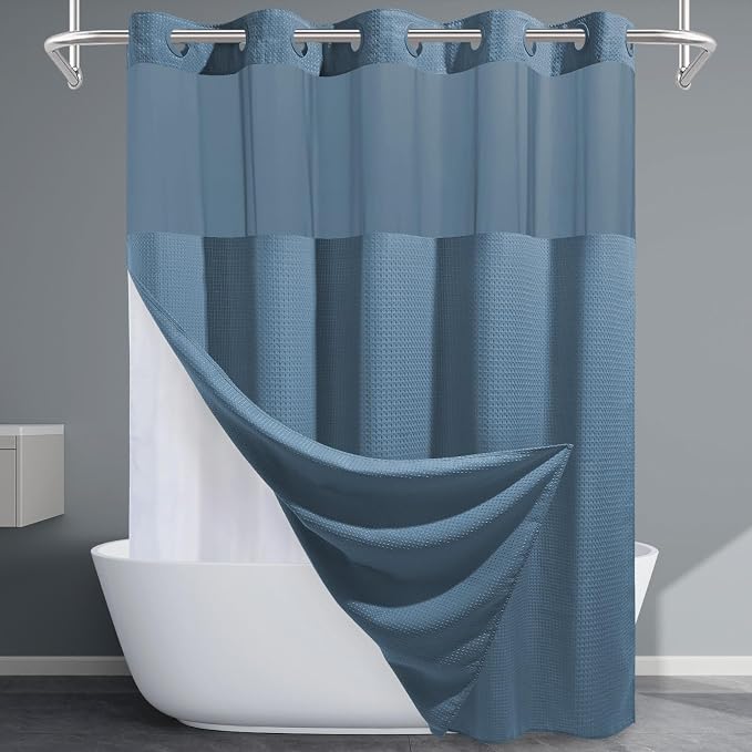 Moonlight Blue No Hook Shower Curtain by EUTXL