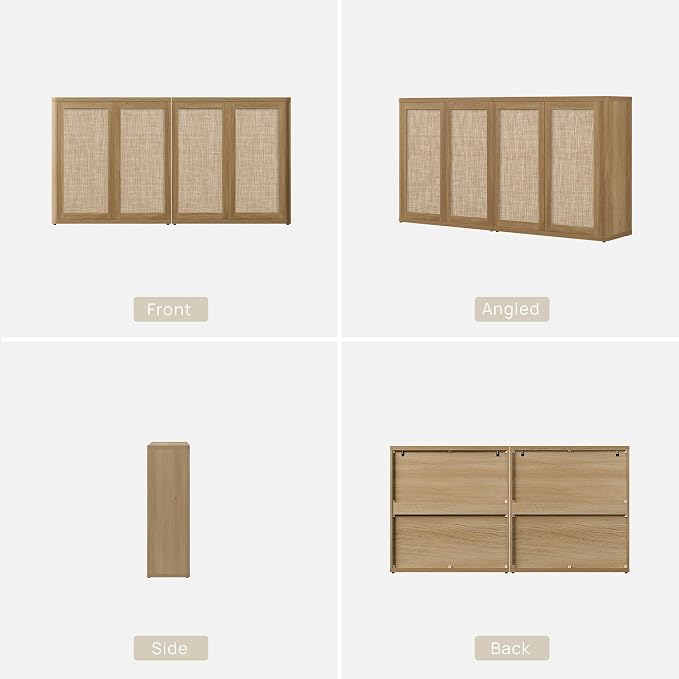 SICOTAS 64" Rattan Modular Buffet Sideboard Storage Cabinet - Image 9