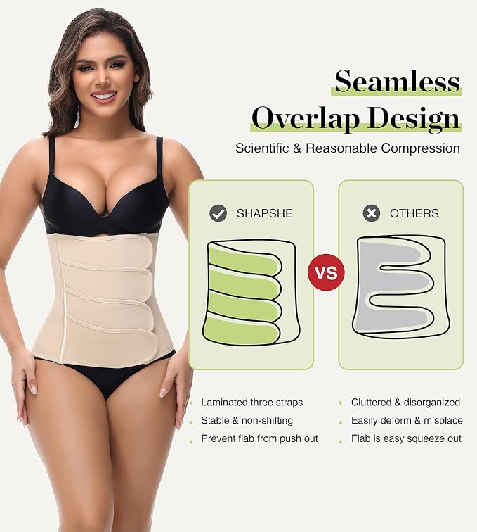 SHAPSHE Waist Trainer for Women Postpartum Recovery Wrap Waist Cincher Corset - Image 2