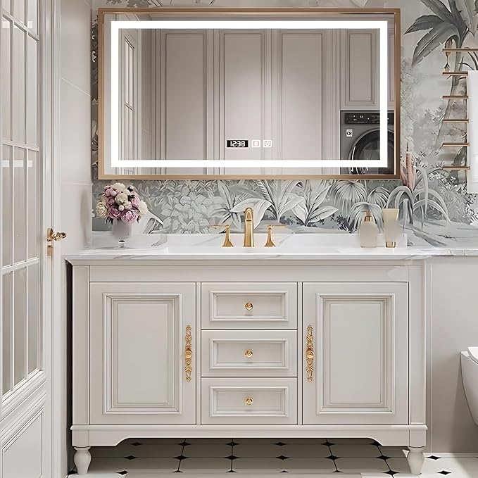 44IN Cream White Bathroom Vanity by NAIROLET