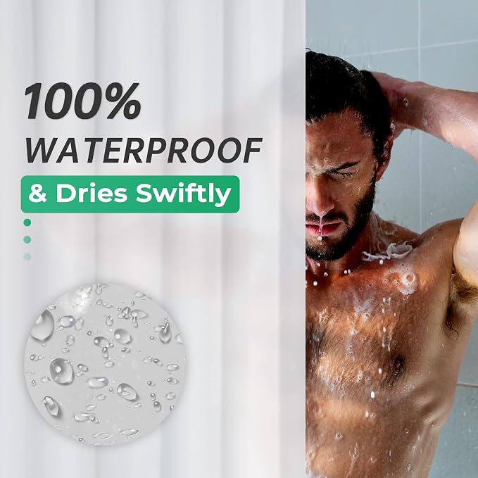 AmazerBath Plastic Small 36 x 72 Narrow Frosted, PEVA Cute Stall Shower Liner - Image 4