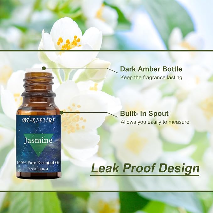 BURIBURI Honeysuckle Oil and Jasmine Essential Oil Set 2 Pack, 100% Pure - Image 4