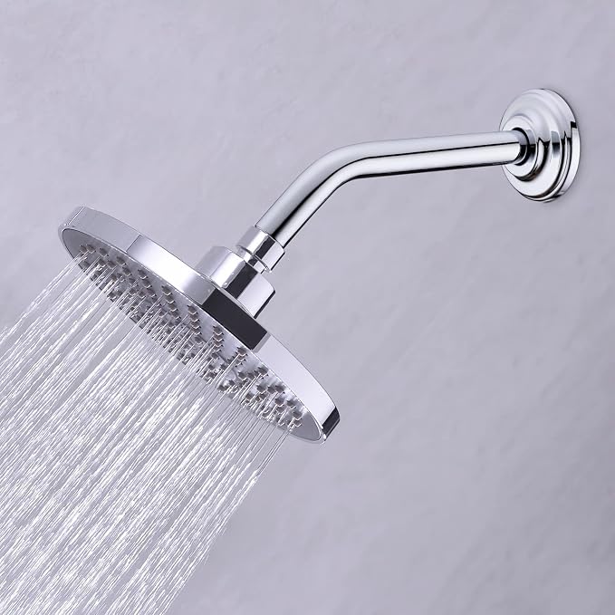 9 Inch Angled Shower Arm with Flange, Wall-Mounted Heavy Duty Stainless Steel - Image 2