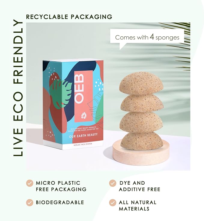 Konjac Exfoliating Face Sponge for Cleansing & Facials | Microplastic Free 100% - Image 6