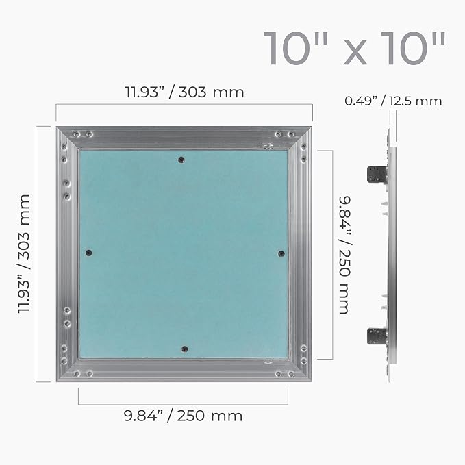 10" x 10" Drywall Access Panel – Waterproof Aluminum Frame Gypsum Hatch – Wall - Image 2