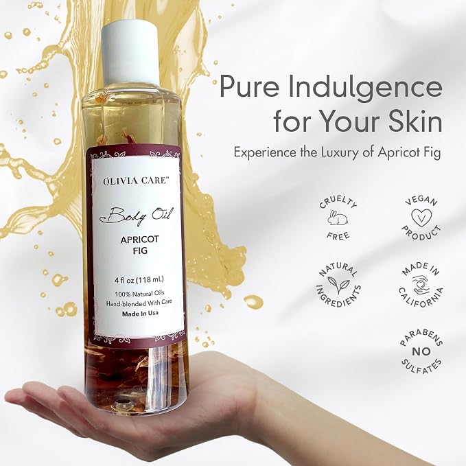Olivia Care Body Oil Apricot Fig Vegan & Natural Moisturizing - Image 6