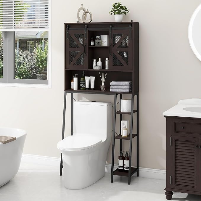 Over The Toilet Storage Cabinet, Farmhouse Storage Cabinet Over Toilet by Vabches