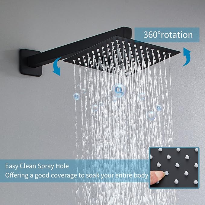 Bathroom Shower System 10 Inch Rain Shower Head and Handheld Wall Mounted - Image 5