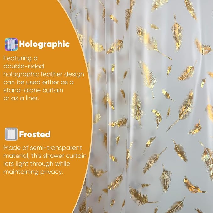 Plastic Shower Curtain Liner, Waterproof Printed PEVA Shower Curtain - Image 7