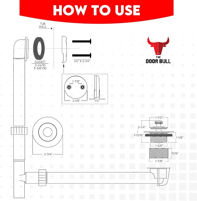 Tip-Toe Bathtub Drain Trim Kit - Image 7