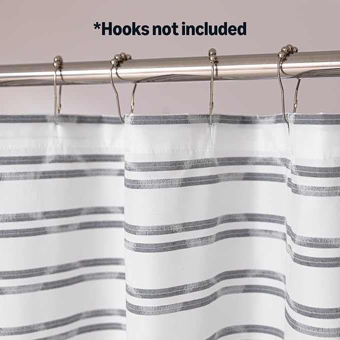 Amazon Basics Geometric Jacquard Fabric Shower Curtain - Image 4