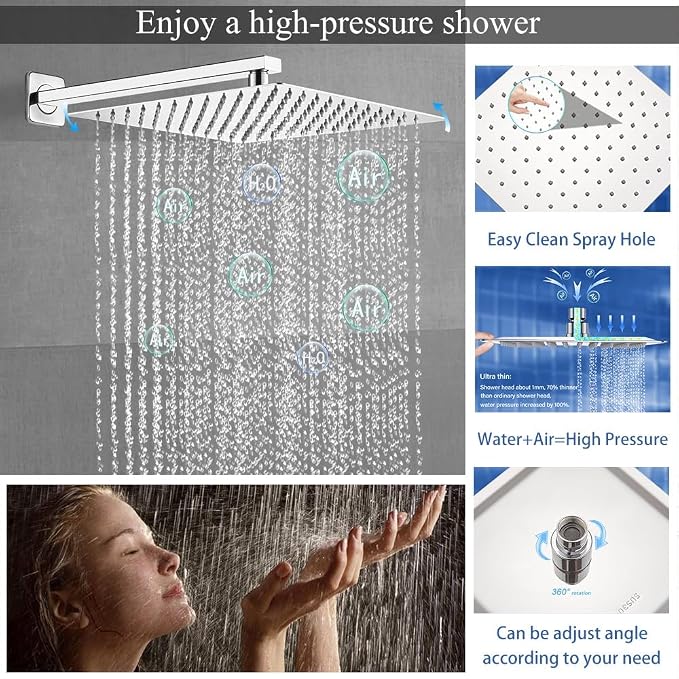 Shower Faucet Set Polished Chrome Shower System, Knob Switch Diverter Shower - Image 4