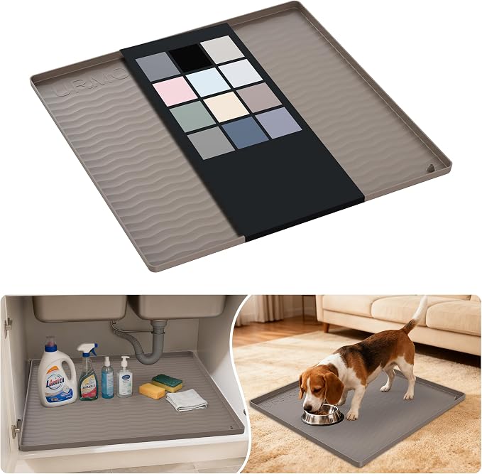 URMONA Waterproof Silicone Under Sink Mat 22'' x 22'' Shelf Liner by URMONA