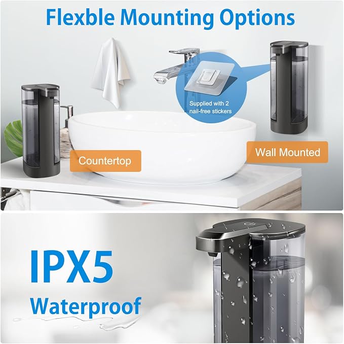 Automatic Liquid Soap Dispenser, Rechargeable, 17oz/500ml - Image 6