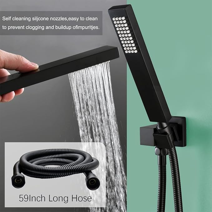 Shower Faucet Set Matte Black Shower System, Push Button Shower Faucet - Image 4