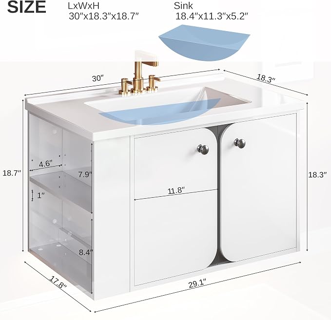 IRONCK 30 Inch Bathroom Vanity - Image 2