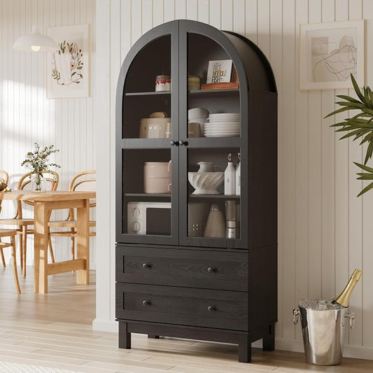 71" Tall Arched Kitchen Pantry, Kitchens Pantry Storage Cabinet by Furnify