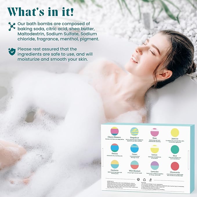 Bath Bombs for Women, Stocking Stuffers, Mothers Day Presents for Mom, Bath Bomb - Image 5