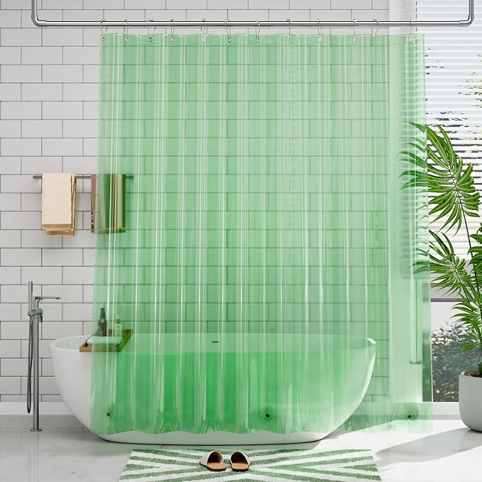 AmazerBath Shower Curtain Liner, 72x72 Transparent Mint Green Shower Liner - Image 8