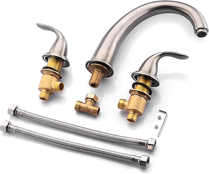 SUMERAIN Classic Roman Bathtub Faucet Brushed Nickel Tub Faucet 3 Hole 2 Handle - Image 5