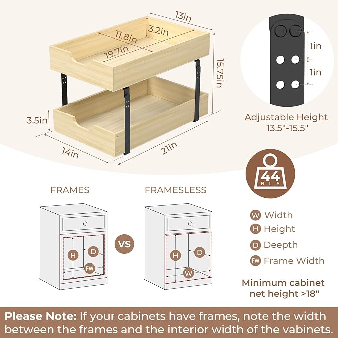 COOLBEBE Pull Out Drawer Organizer - Image 2