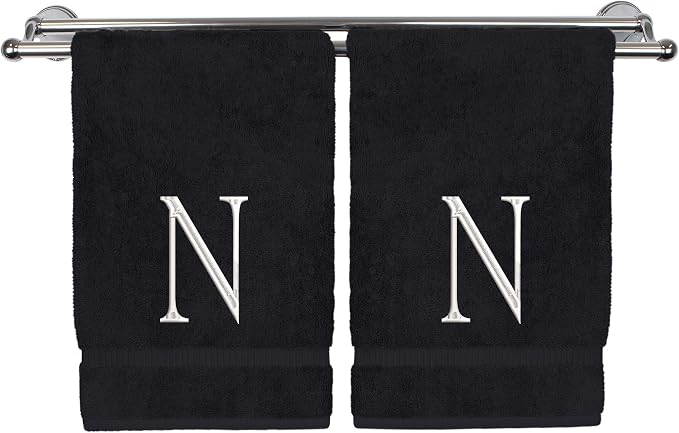 Monogrammed Hand Towel, Personalized Initial Gift, Extra Absorbent 100% Turkish by BareCotton