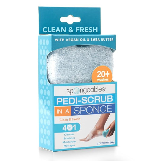 Spongables Pedi Scrub Foot Exfoliating 20+ Wash Sponge, Clean & Fresh by Spongeables