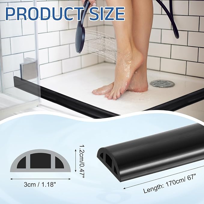 uxcell Shower Water Barrier, 1.18"W x 0.47"H - Image 2