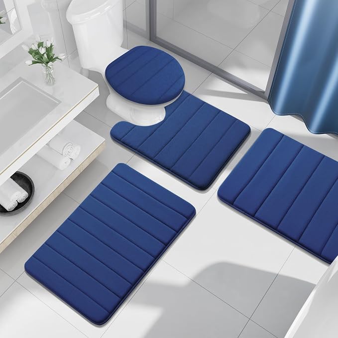 Buganda Memory Foam Bath Mat, Ultra Soft and Non-Slip Bathroom Rugs, Water - Image 6