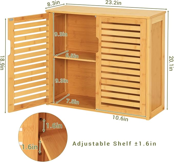 VIAGDO Wall Cabinet Bathroom Storage Cabinet Wall Mounted - Image 2