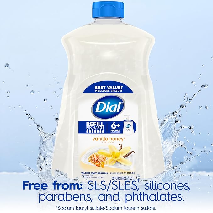 Dial Liquid Hand Soap, Vanilla Honey Scent, 52 Fl Oz Hand Soap Refill, - Image 7