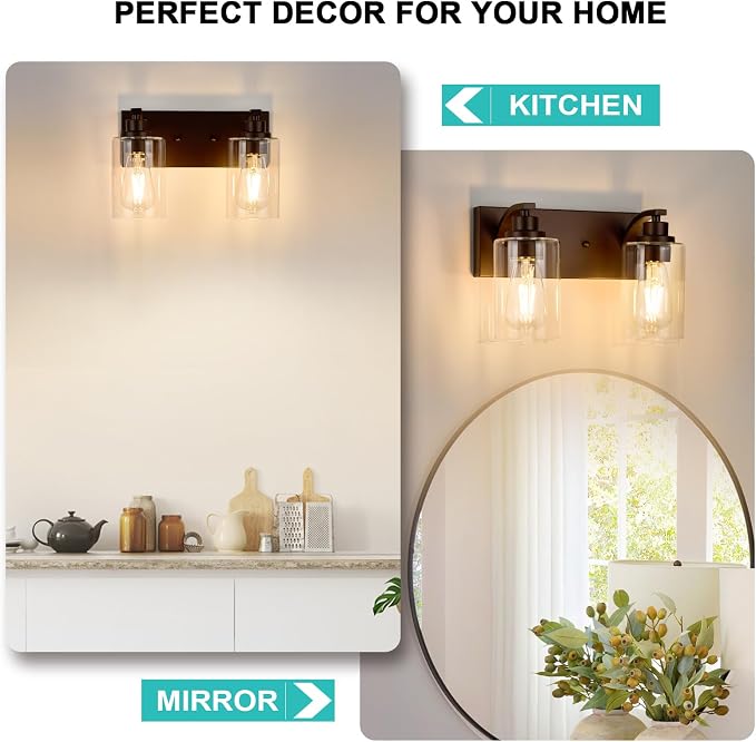 2-Light Bathroom Light Fixtures Modern ORB Vanity Lights - Image 9