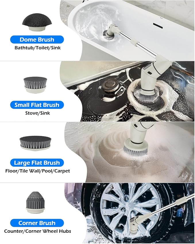 Electric Spin Scrubber Cordless Shower Cleaning Brush - Image 5