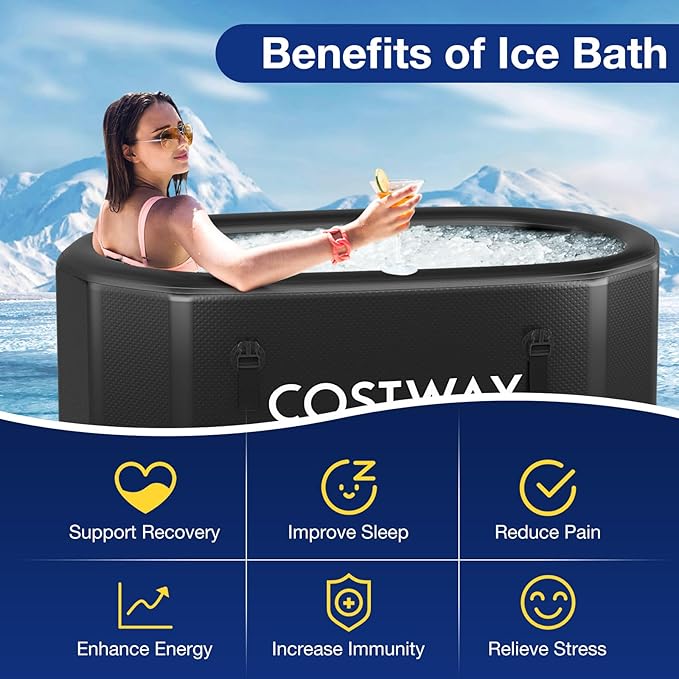 COSTWAY XL 129 Gal Oval Ice Bath Tub - Image 2