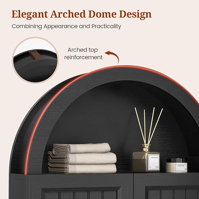 Arched Bathroom Wall Cabinet, 27.4 x 36.4'' Over The Toilet Cabinet - Image 9