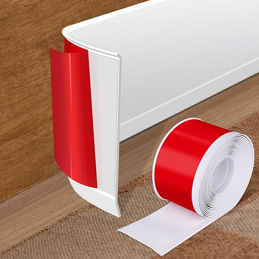 Vinyl Baseboard Molding Trim 4 Inch x 200 Feet Peel and Stick Baseboard Trim by Kikerike