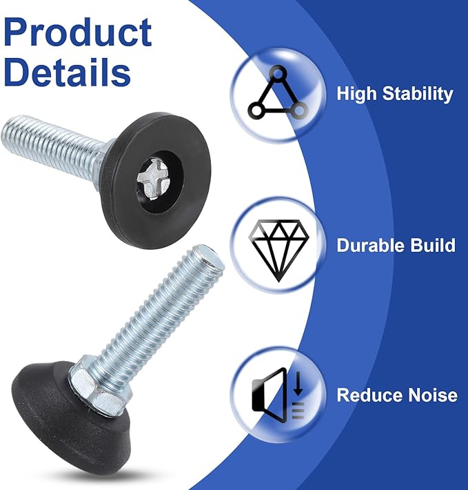 uxcell 3/8"-16 Thread Furniture Feet Levelers - Image 3