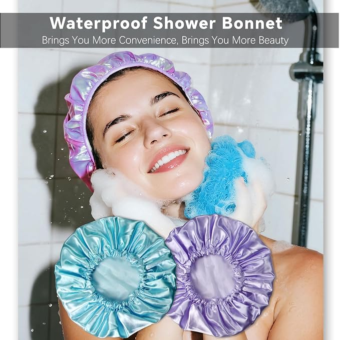 Smilco Reusable Shower Caps 2-Pack - Image 4