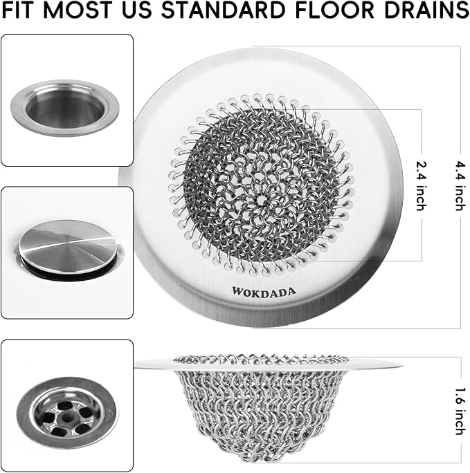 Bathtub Drain Hair Catcher, Fast Drainage Shower Drain Hair Catcher, Reversible - Image 4