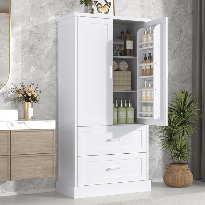 Tall Wide Storage Cabinet, Wood Storage Cabinet by Virubi