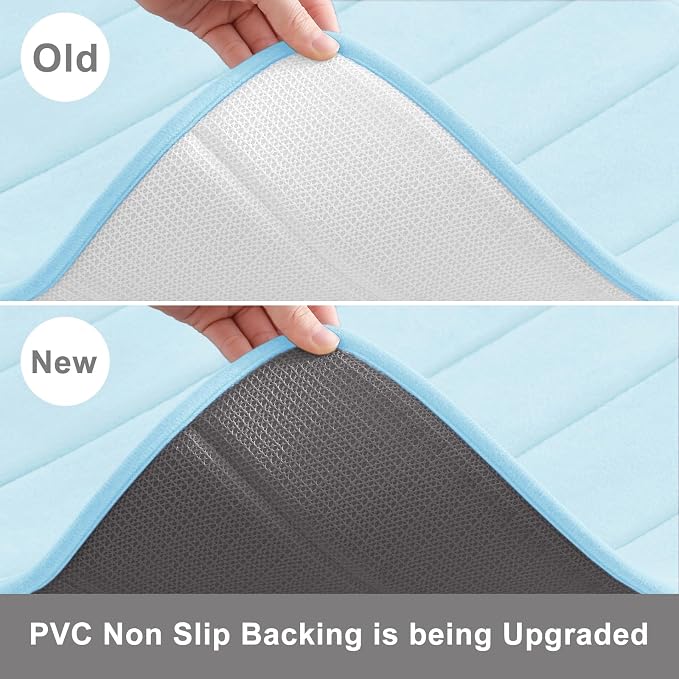 Buganda Memory Foam Bath Mat, Ultra Soft and Non-Slip Bathroom Rugs, Water - Image 3