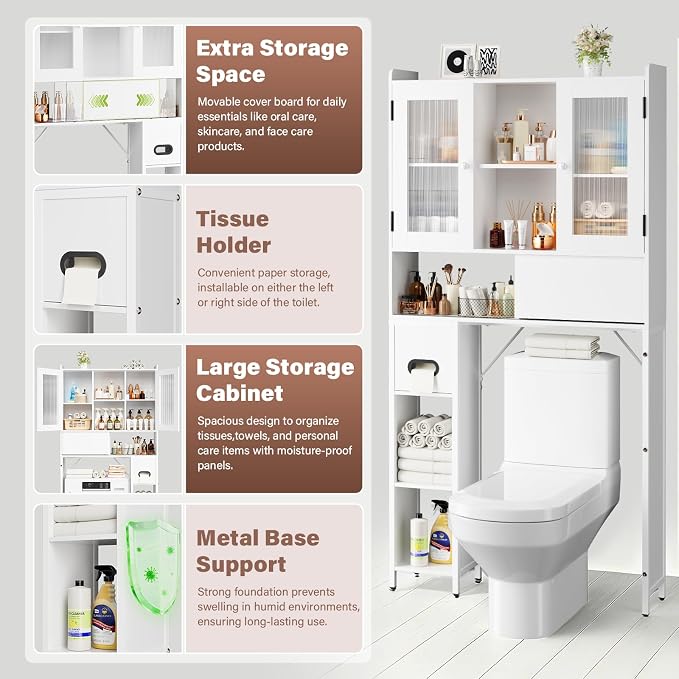 33.5" W Over The Toilet Storage Cabinet - Image 3