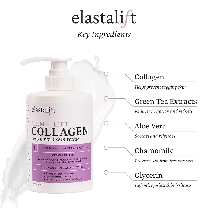 Elastalift Collagen Serum For Face + Collagen Body Cream & Face Moisturizer 2pc - Image 2