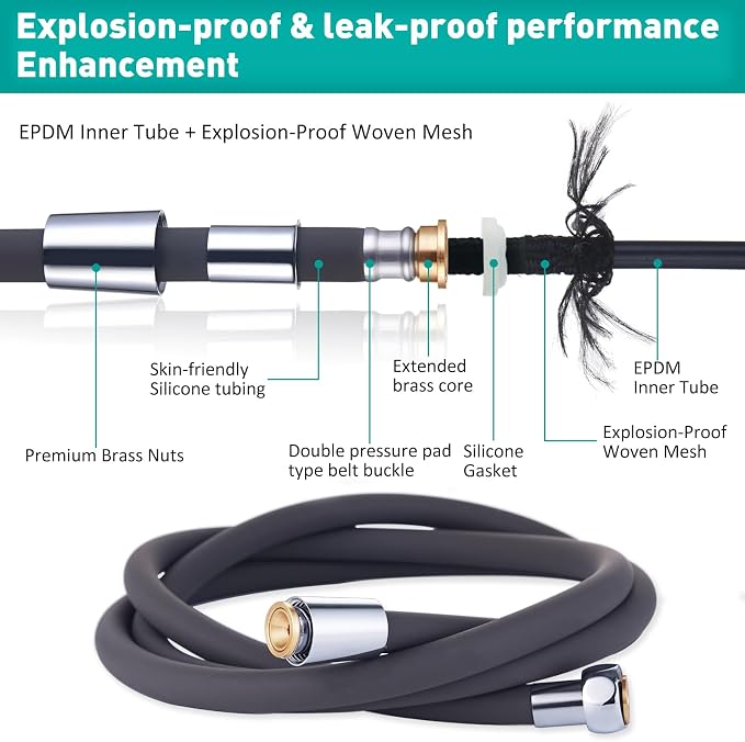 Ultra-Soft Silicone Shower Hose 59 Inches - Image 2