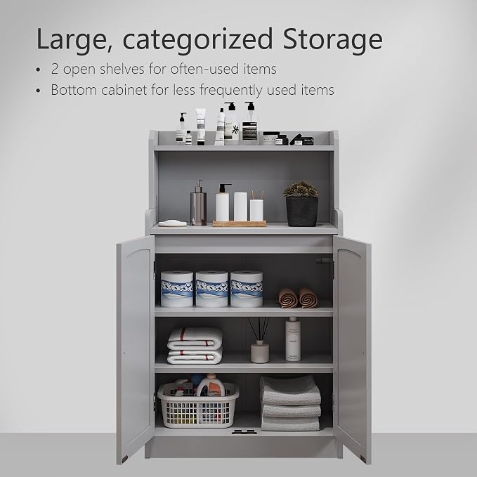 40 Inch Bathroom Storage Cabinet, Freestanding Organizer - Image 4