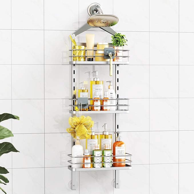 ODesign 3 Tier Height-Adjustable Shower Caddy Hanging Anti-Swing-Over The by ODesign