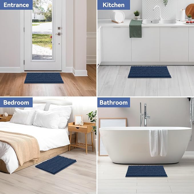Bcoimo 24"×17" Chenille Bath Mat – Non-Slip - Image 7