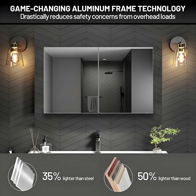 40 x 24 Medicine Cabinet Mirror - Image 7
