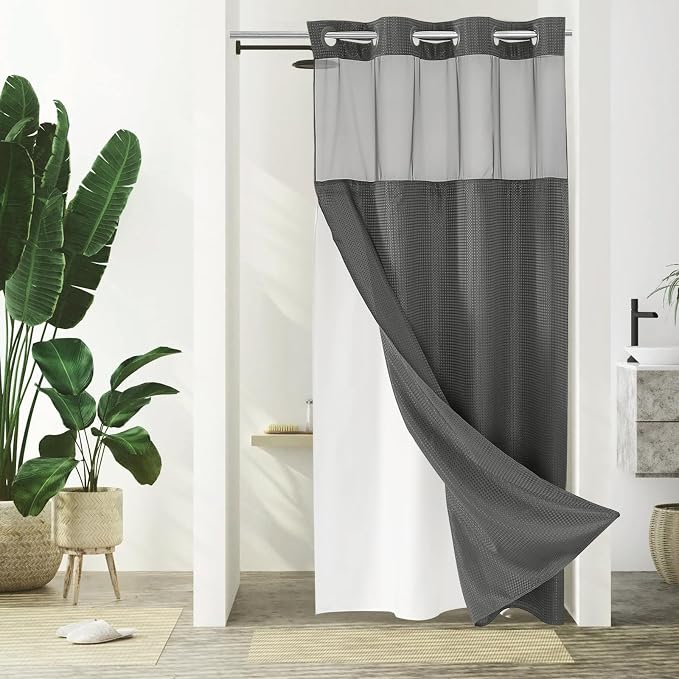 Gibelle Stall Small Shower Curtain 36x74, Waffle Weave Shower Curtain by Gibelle