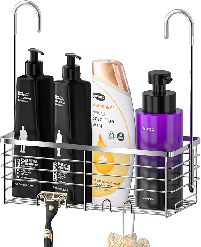 SHANSHUI Shower Hanging Caddy, Bathroom Shower Organizer Basket, Shampoo Bracket by SHANSHUI